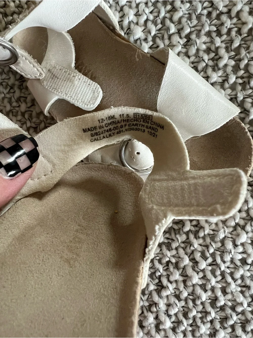 Kids White Buckle Strap Sandals